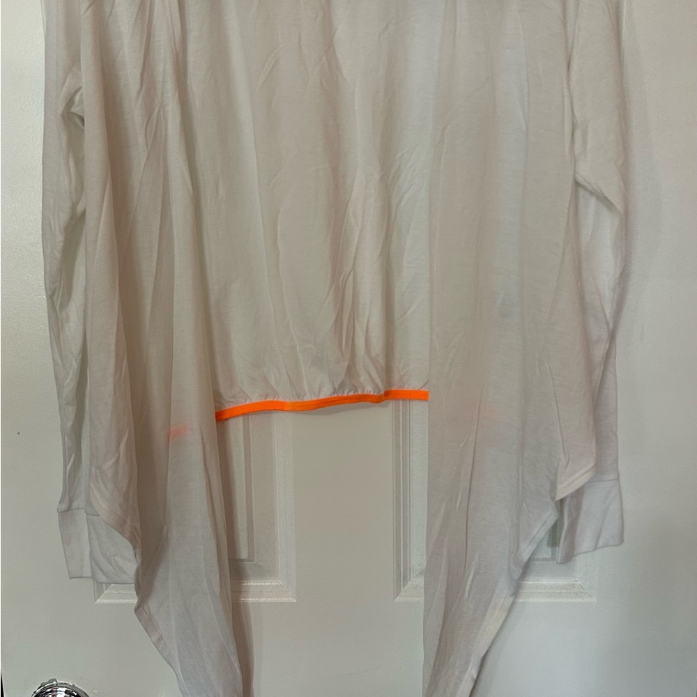 Nike Dri-Fit White Tie-Front with Orange Trim Size M NWOT
